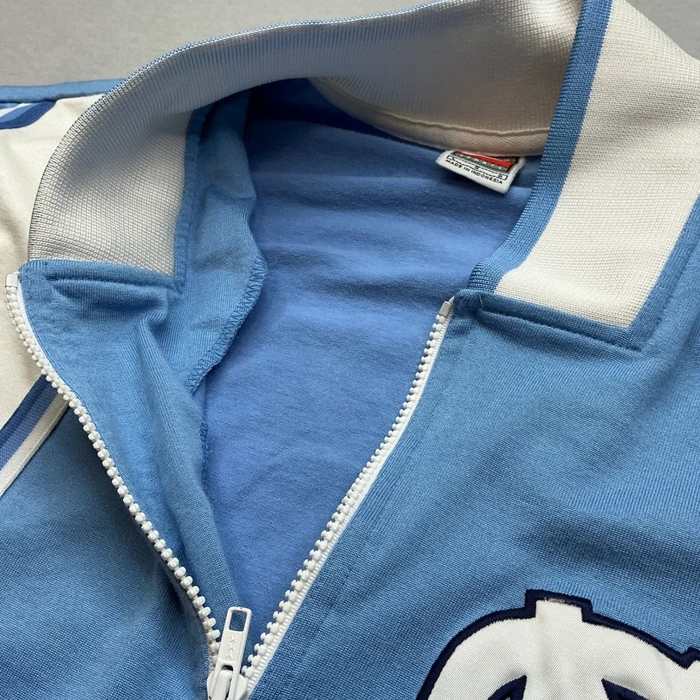 Nike UNC‎ Tar Heels Quarter Zip Polo Shirt Large Blue Argyle Stripe Vintage Men